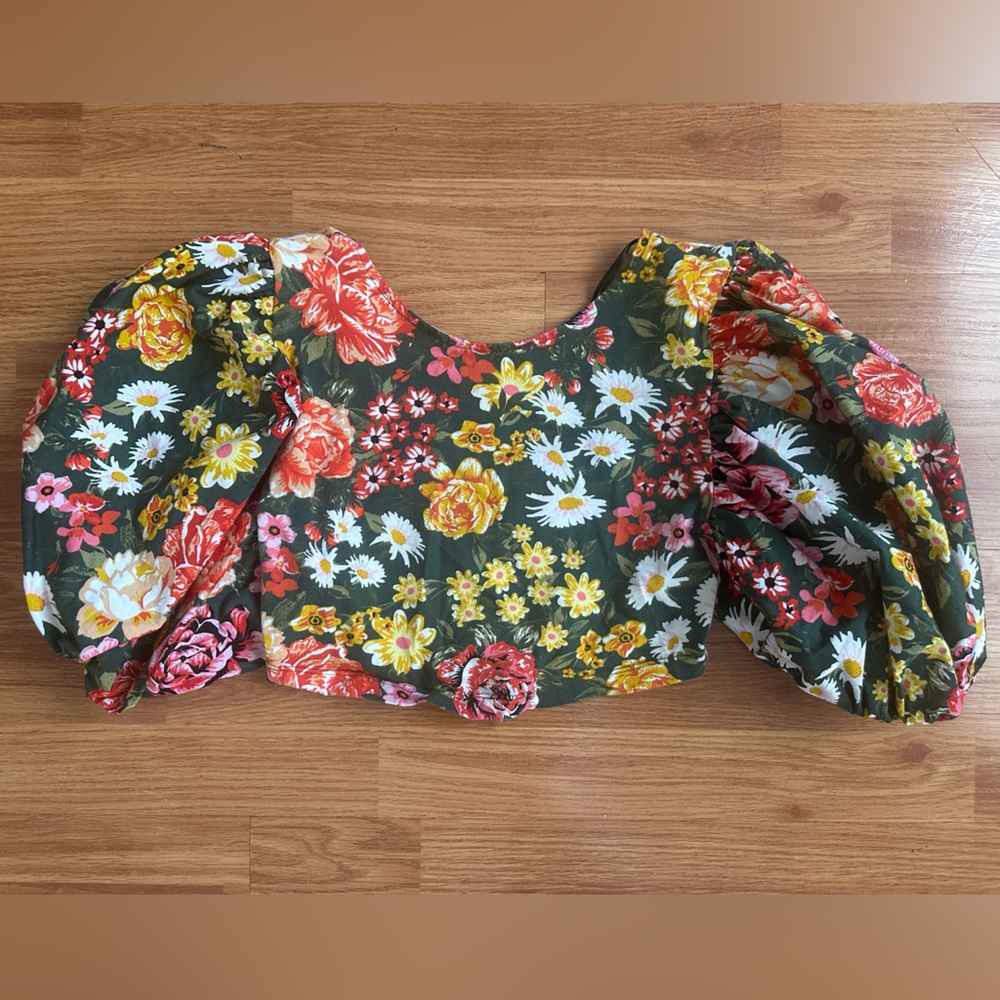 Zara floral print crop top, size small.